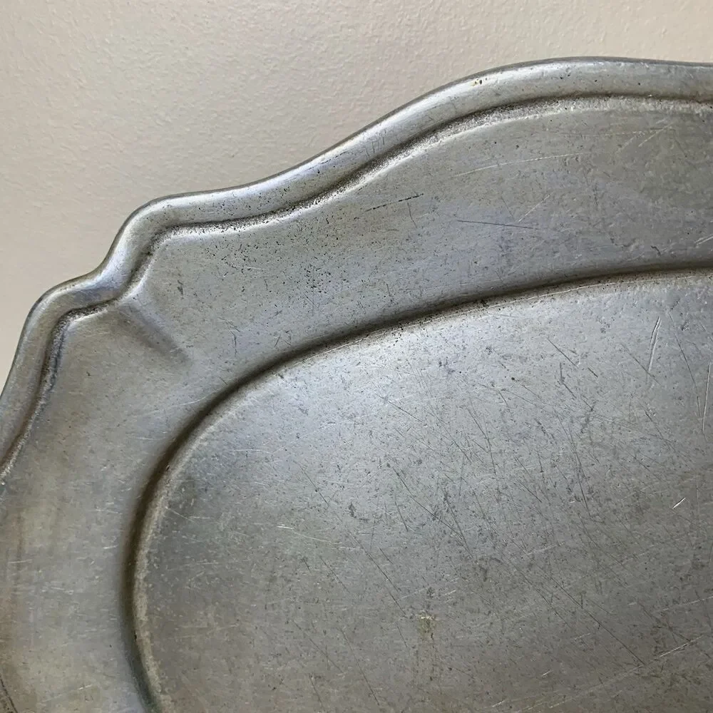 Vintage Oneida Cambridge Colonial Pewter Oval Serving Platter 18